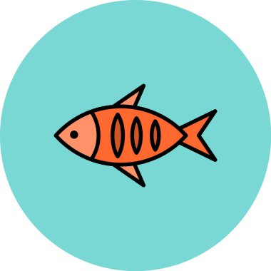 Balık ikonu. vektör illüstrasyonu