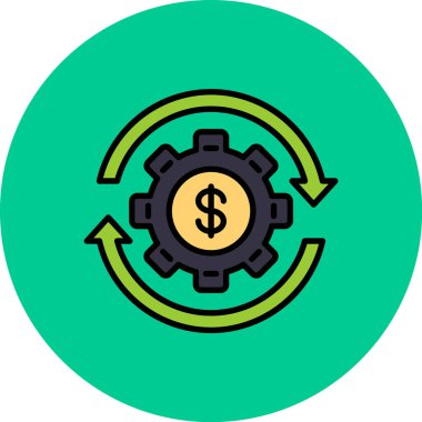 Dolar dişli vektör simgesi