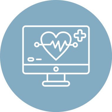 Kalp Vektörü Kabartma Simgesi Tasarımı