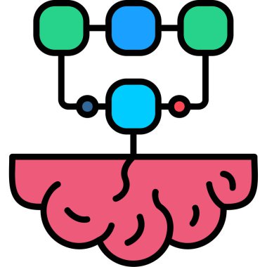 Beyin. Web simgesi basit illüstrasyon