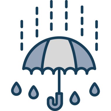 yağmur ağı simgesi basit illüstrasyon