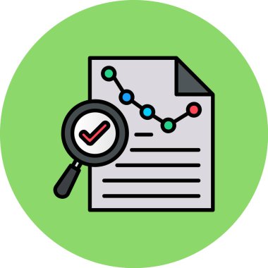 iş raporu simgesi, vektör illüstrasyonu