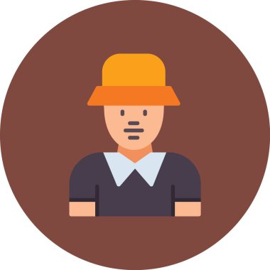 İşçi ikonu. düz tasarım biçimi.