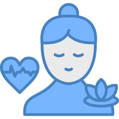 Çiçekli kadın kalbi. resimleme tasarımı