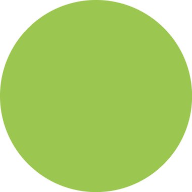 yeşil renkli yuvarlak daire simgesi beyaz arkaplanda izole