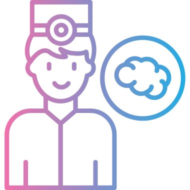 avatar doktor erkek simgesi ana hatları biçiminde