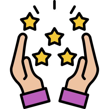 yıldız jest simgesi renk ana hatları vektörü