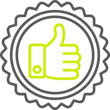 Vektör simgesi bir çerçeve içinde yukarı başparmak