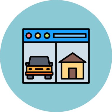 Garaj vektör simgesi modern basit vektör illüstrasyonu