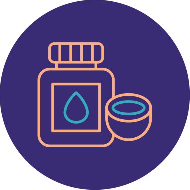 Bir şişe su ve damla ikonu, vektör illüstrasyonu