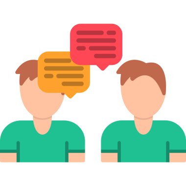 Kabarcık ile sohbet eden insanların vektör simgesi.