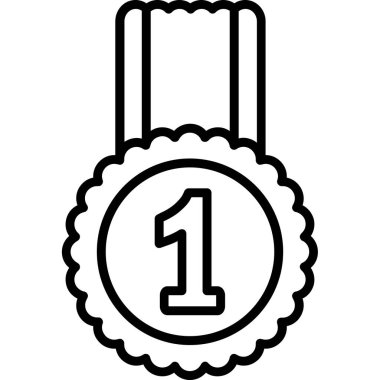 Beyaz arkaplanda bir madalya simgesinin vektör illüstrasyonu