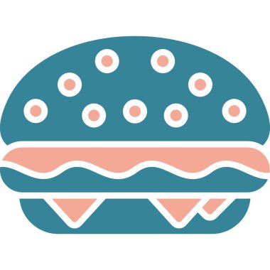 yiyecek ve içecek renkli vektör simgesi