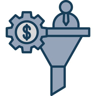 dişli huni simgesi vektör illüstrasyonu