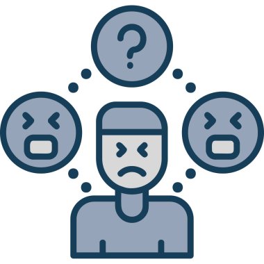 Kızgın insan ikonu. İnsan baş vektör simgesi rengini izole et