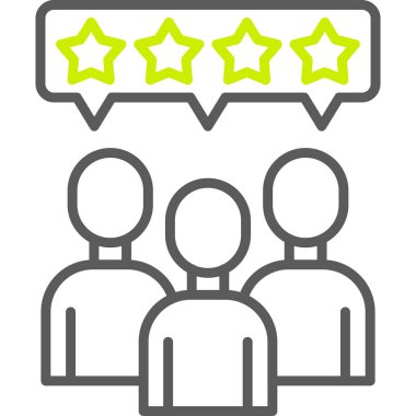 Müşteri derecelendirme vektör çizgisi simgesi