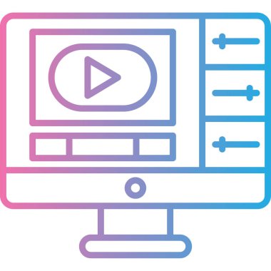 Bilgisayar ekranı. Basit resimleme