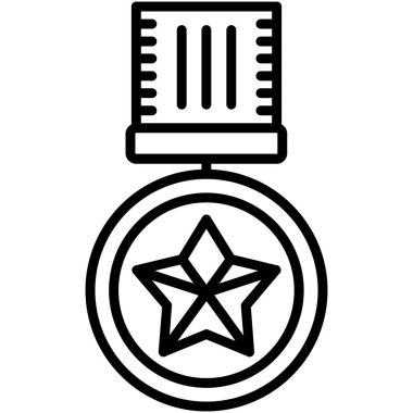 Madalya yıldızı ödül ikonu, özet tarzı