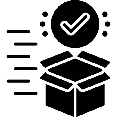 kutu teslim lojistik simgesi ana hat biçiminde