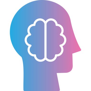 Beyin simgesi, vektör çizimi