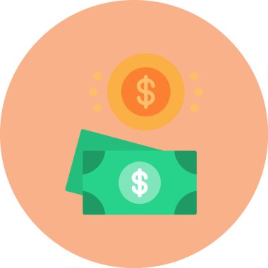 Dolar düz vektör simgesi