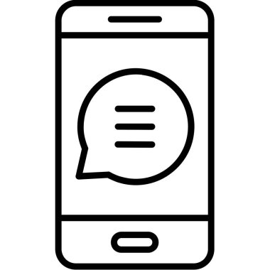 Sohbet ileti simgesi, vektör illüstrasyonu