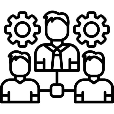 Takım çalışması ikonu. Web için takım çalışması vektör simgelerinin özet çizimi