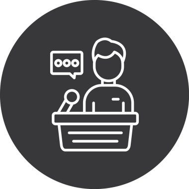 Müşteri hizmetleri ikonu. ince daire tasarımı. vektör illüstrasyonu