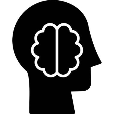 beyin ikonu vektör illüstrasyonu