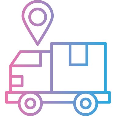 Harita kamyonu. Web simgesi vektör illüstrasyonu