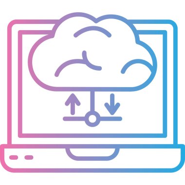 Bulut hesaplama simgesi vektör illüstrasyonu