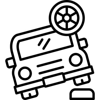 otomobil servisi simgesi ana hat biçiminde