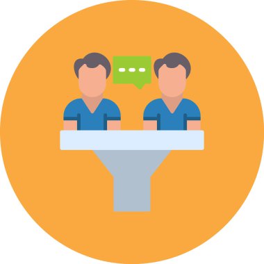 iki erkek düz vektör simgesi