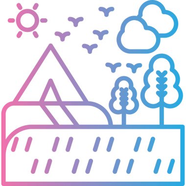 Bir dağ simgesinin vektör illüstrasyonu