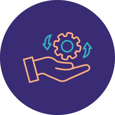 Dişliler ve vites vektör çizimi ile el