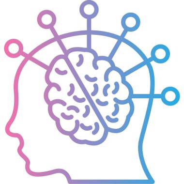 İnsan beyni ikon vektör illüstrasyonu