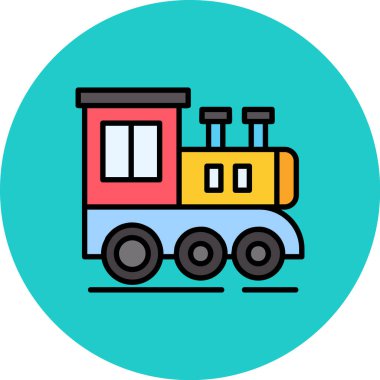 tren. Web simgesi basit illüstrasyon