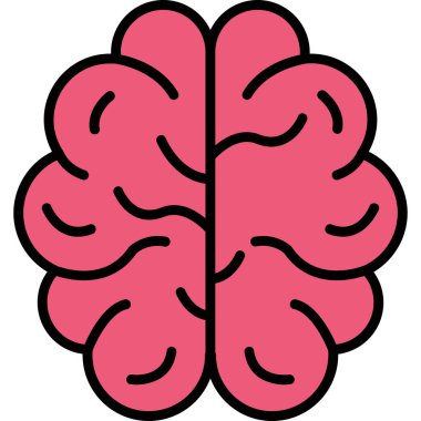 Beyin simgesi, vektör illüstrasyonu