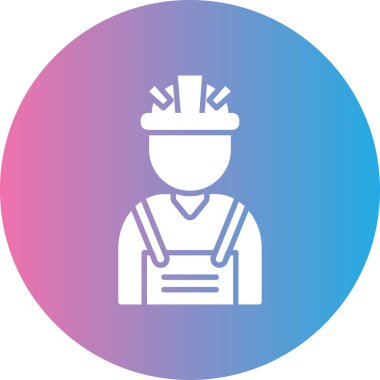 Miğfer simgesi olan adam, vektör çizimi