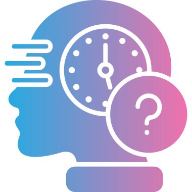 Saati olan beyin. vektör simgesi