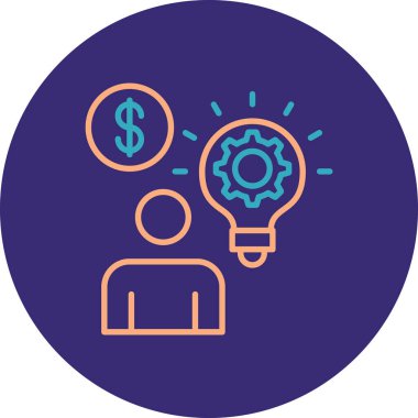 Moda biçimi izole edilmiş arkaplanda ampul fikri simgesi