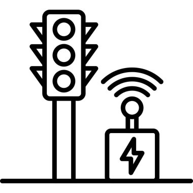 Trafik sinyal simgesi. vektör illüstrasyonu