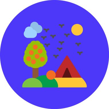 Bir ağaç simgesinin vektör illüstrasyonu