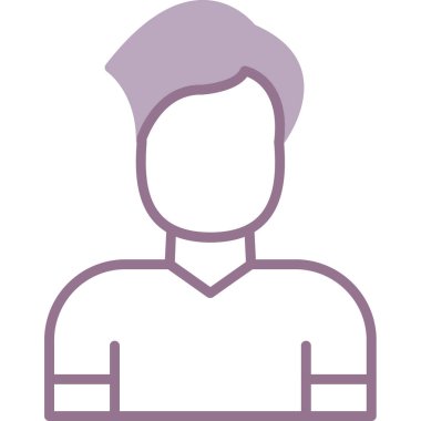 Kısa saçlı genç adam, vektör çizimi.