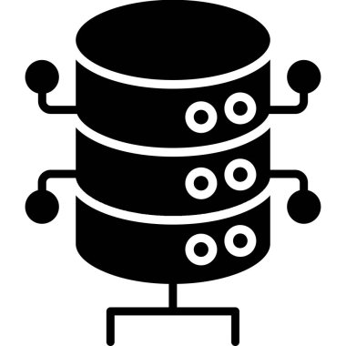 veritabanı sunucu simgesi düz biçimli