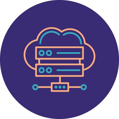 Bulut hesaplama. Web simgesi vektör illüstrasyonu