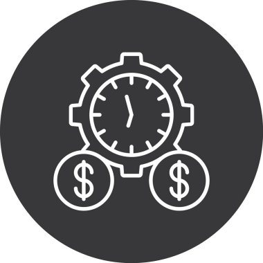 para zaman simgesi, basit vektör illüstrasyonu