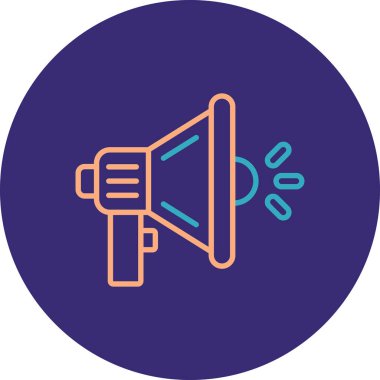 Megafon Simgesi, Basit Renk Vektörü İllüstrasyonu