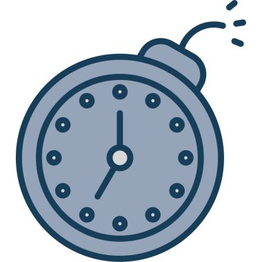 Alarm saati simgesi, vektör illüstrasyonu