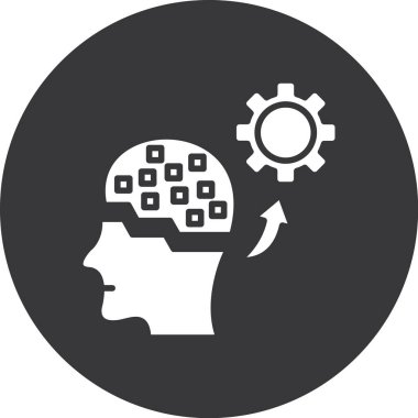 Beyin Dişlileri Düz Yuvarlak Vektör Simgesi